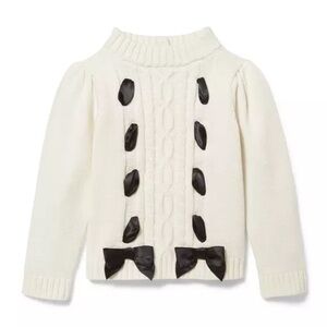 White Bow Cable Knit Sweater by Janie and Jack